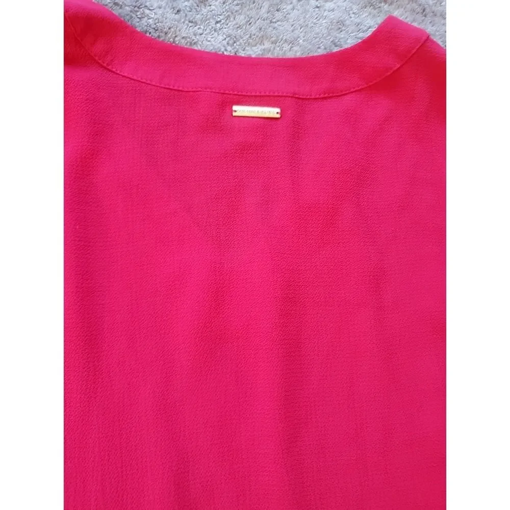 Michael Kors M Bell Sleeve Pullover Light Weight Top Blouse Raspberry 3288